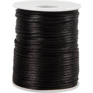 Sorte Satinsnor 2 mm - 50 m til Kreative Projekter