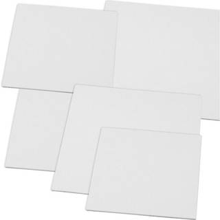 80 stk. Hvide Malerplader 15x15 + 20x20 cm - 3 mm tykkelse