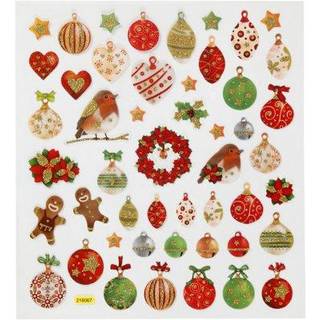 Selvklæbende Julekugle Stickers - 15x16,5 cm