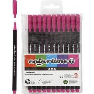 Colortime Fineliner Tusch, 0,6-0,7 mm, Cyklame, 12 stk.