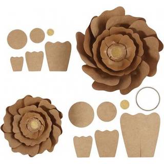 Papirblomster sæt 2 stk. - 15 & 25 cm, 9 farver