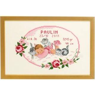 Broderikit Baby Paulin 29 x 19 cm R5425/82 Smuk babystrik i lyse toner. Ideelt broderisæt til nybegyndere. Kompakt størrelse: 29x19 cm. Sy med 14 DMC Mouliné-farver. Fint design med detaljerede sting.
