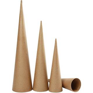Høje Papmaché Kegler - 3 stk. i 30-50 cm