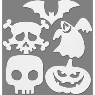 Halloween figurer, 25 x 17 cm, 230 g, hvid, 16 stk Indeholder 16 stk assorterede motiver Materiale: Karton Farve: hvid Tykkelse: 230 gram.