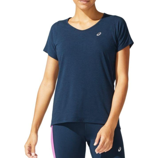 Asics V-neck SS Top Dame - Let & Svedtransporterende T-shirt, Str. XS, Reflekser