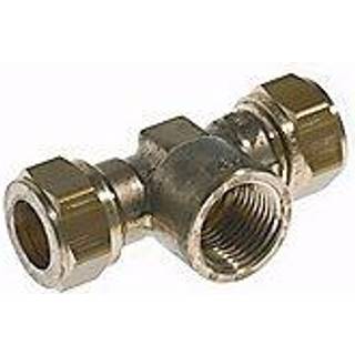 VSH kompressions tee med muffe 22 - 1/2'' - 22 mm