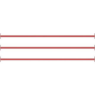 kolbøttestang 3 stk. 125 cm stål rød