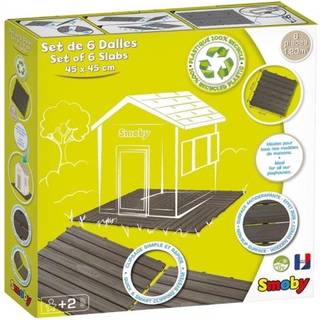 Smoby: Gulvplader til legehuse, 45 x 45 cm - 6 stykker
