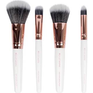 Brushworks White & Gold Travel Makeup Brush Set
