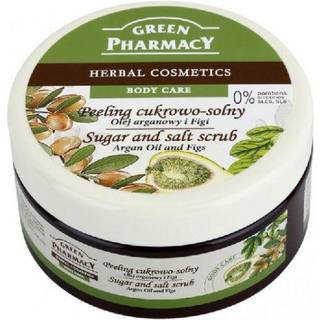 Green pharmacy herbal cosmetics body care sugar and salt scrub argan oil and figs 300ml