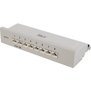 Deltaco Patch Panel 8xRJ45 Cat6a wall-mountable metal grey