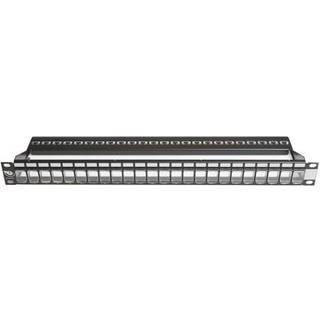 Leviton Patchpanel for 24 x (Brand-Rex) keystone UTP & STP konnekter for farveramme med støvlåg sort