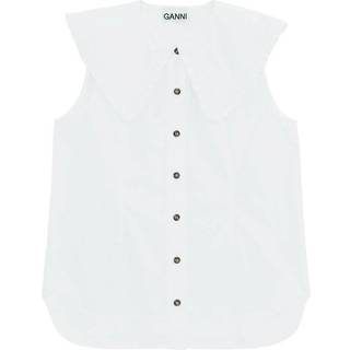 Ganni Cotton-poplin blouse - white - L