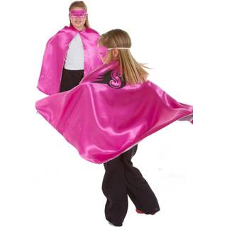 Vendbar kappe - Pink/sølv superhelt, str. 3-7 år