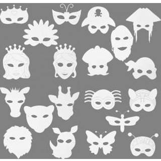 64 Udstansede Masker i 20 Designs - Kreativ Leg