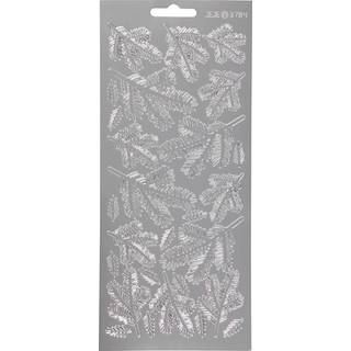 Sølv Kviste Stickers - 10x23 cm, 1 Ark