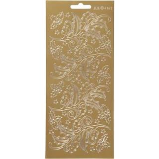 Guld Kristtorn Stickers - 10x23 cm, 1 ark