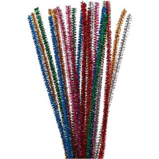 Chenille Piberensere 30 cm - 24 Ass. Farver med Glitter