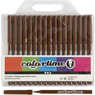 Colortime Tusch 2 mm, Brun - 18 stk. Pakke