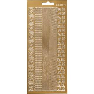 Selvklæbende Guld Stickers - 10x23 cm Ark