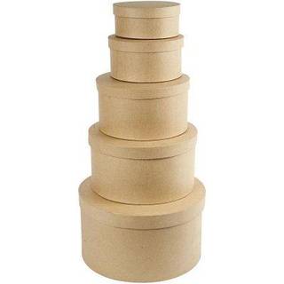 Sæt med 5 Runde Hatteæsker i Elegant Design