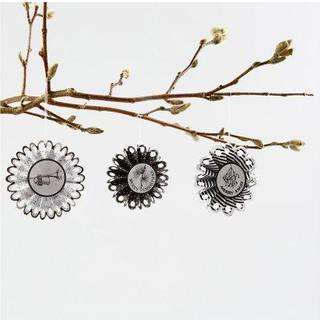 Festlige rosetter - 6 stk. i 3 designs, 8 cm