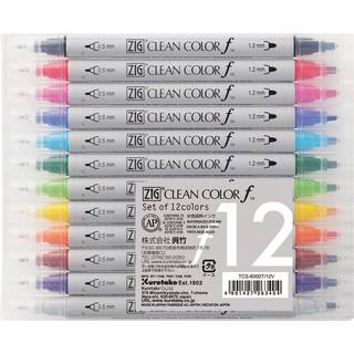 Clean Color Pen f - Sæt m. 12 farver, ZIG TCS-6000T-12V