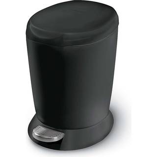 Simplehuman 6L rund pedalspand, sort plastik