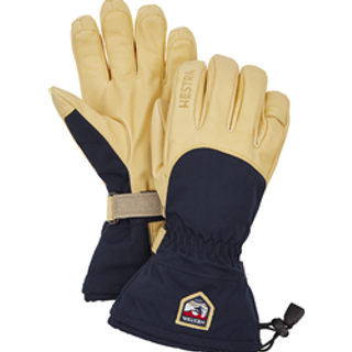 Hestra Narvik Ecocuir 5 Finger Handsker størrelse 11 farve beige/blå