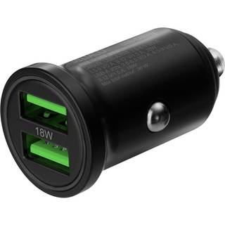 Deltaco USB car charger 2x USB-A 18 W fast charg