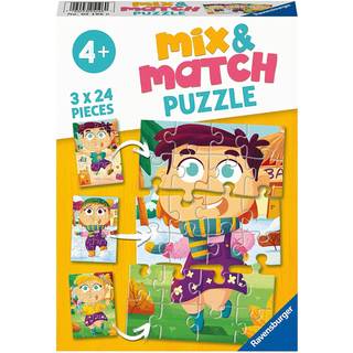 Ravensburger Puslespil Mix & Match Farverigt Tøj 3x24 Brikker