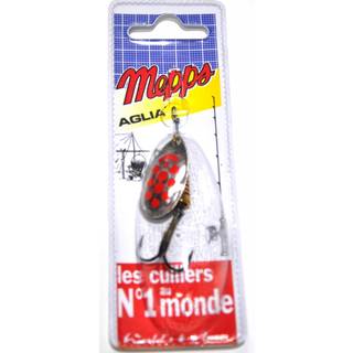 Mepps Aglia Decoree Spinner Silver Red Dots Str 2