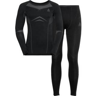 Odlo Men's Set Long Fundamentals Performance Warm Black/Graphite Grey, M
