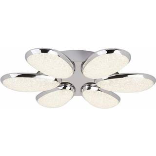 Lori LED loftlampe, 6 lyskilder, 52 cm, krom/frostet, glas