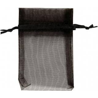 Sort organzapose 7x10 cm - 10 stk. til gaver