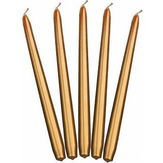 10 stk Metallic perlemor guld antiklys 24 cm - Tilføj Hygge til Din Fest