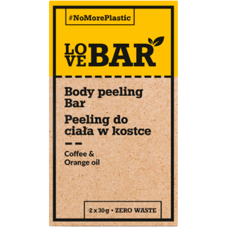 LoveBar Body peeling Bar m. Kaffe & Appelsin olie - 60 g.