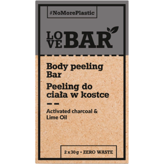 LoveBar Body peeling Bar m. Kul & Lime olie - 60 g.