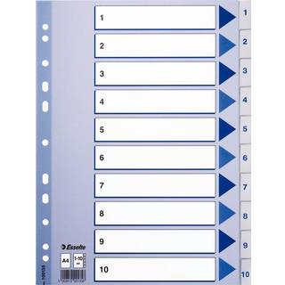 ESSELTE Register Esselte PP A4 1-10 hvid 100135