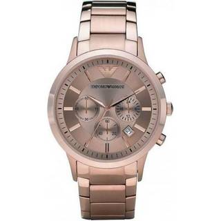 Emporio Armani Classic herreur chronograf laksefarvet skive roseguld rem AR2452