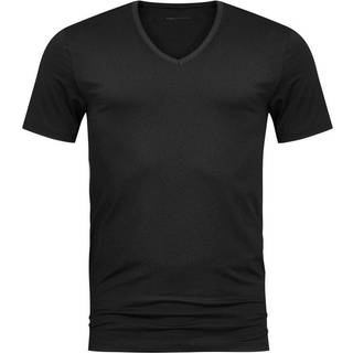 Mey Herren T-Shirt schwarz Baumwolle & Mix unifarben