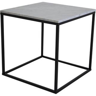 Estelle hjørnebord 50x50 cm marmor dekor hvid.