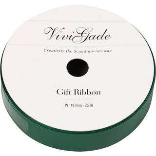 Mat Grøn Gavebånd 18 mm - 25 m Rulle