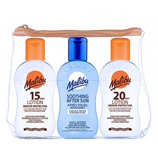 Malibu Sun Travel Essentials with Medium Suncream Protection and Soothing Aftersun, 100 ml.