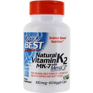 Doctor's Best - Naturlig Vitamin K2 MK7 med MenaQ7, 100mcg - 60 kapsler