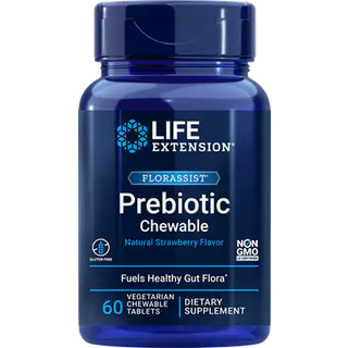Florassist Prebiotic Chewable, Natural Strawberry - 60 vegetariske tyggetabletter