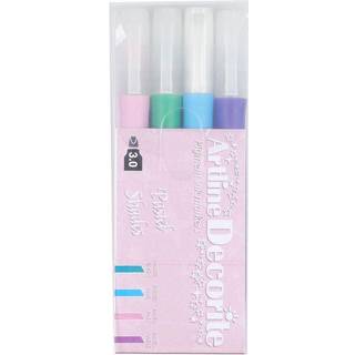 Decorite Flat Pastel 4-sæt, Artline EDF-3W4 Pastel, 6stk