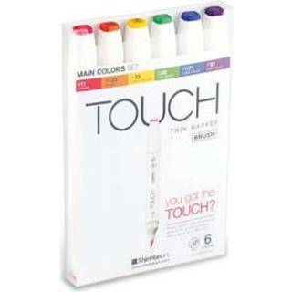 Touch Twin Marker Brush - sæt m/6 populæ...