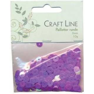 Pailletter Lilla Runde 6mm 10g