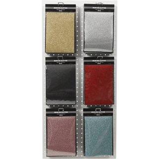Glitter Strygestof, 148x210 mm, 6x10 ark, Ass. Farver